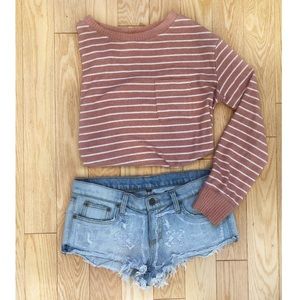 CARMAR Lightwash Embroidered Denim Shorts |Size 27